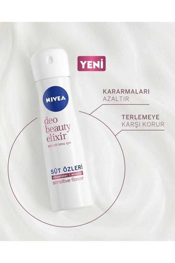 Kadın Sprey Deodorant Beauty Elixir Sensitive Flower,48 Saat Anti-perspirant Koruma 150ml_4