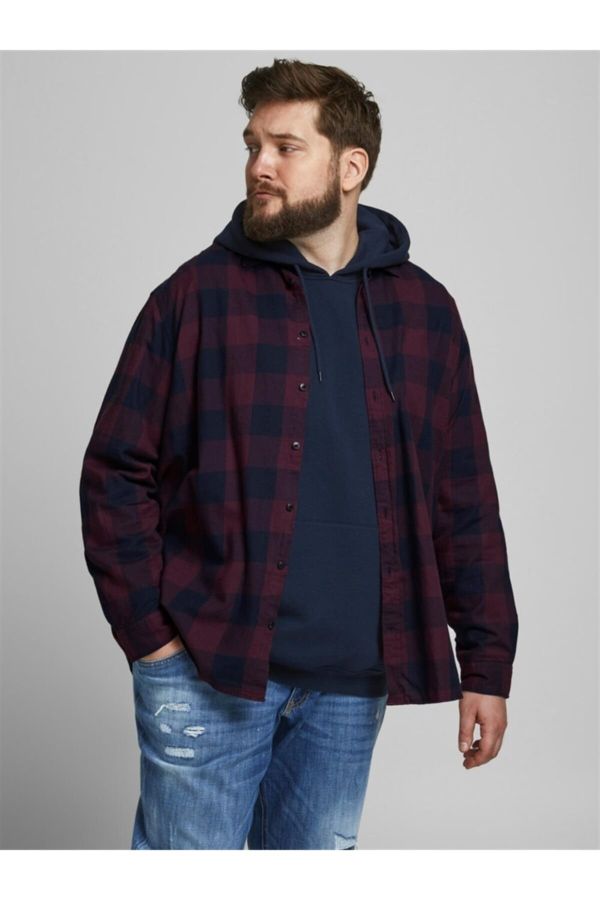 Jack&jones Erkek Büyük Beden Jjegınghamtwıll Gömlek 12183107