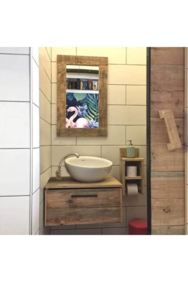 Masif Ahşap Banyo Aynası