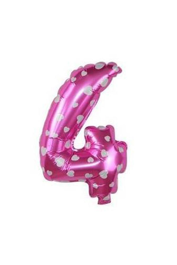 Pembe 4 Rakam Balon 16 Inç Doğum Günü Parti Süsü
