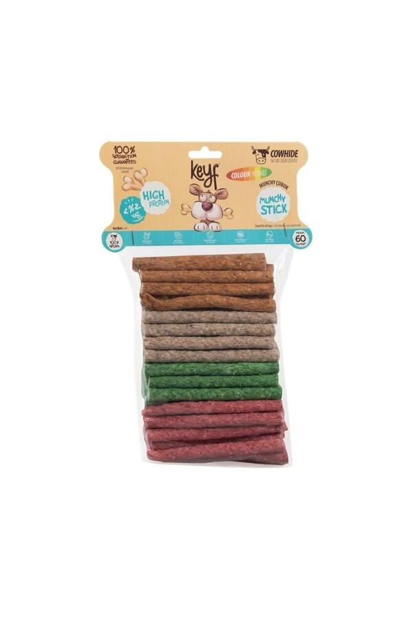 Renkli Sığır Derisi Munchy Stick -medium-60 Adet