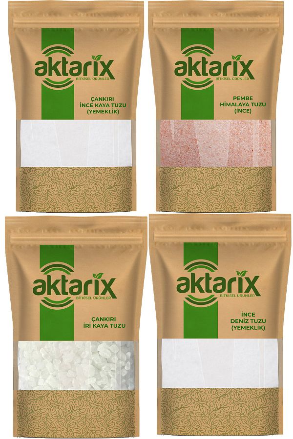 Avantajlı Tuz Seti 4 Kg ( Çankırı Kaya Tuzu, Deniz Tuzu, Pembe Himalaya Tuzu, Iri Kaya Tuzu )