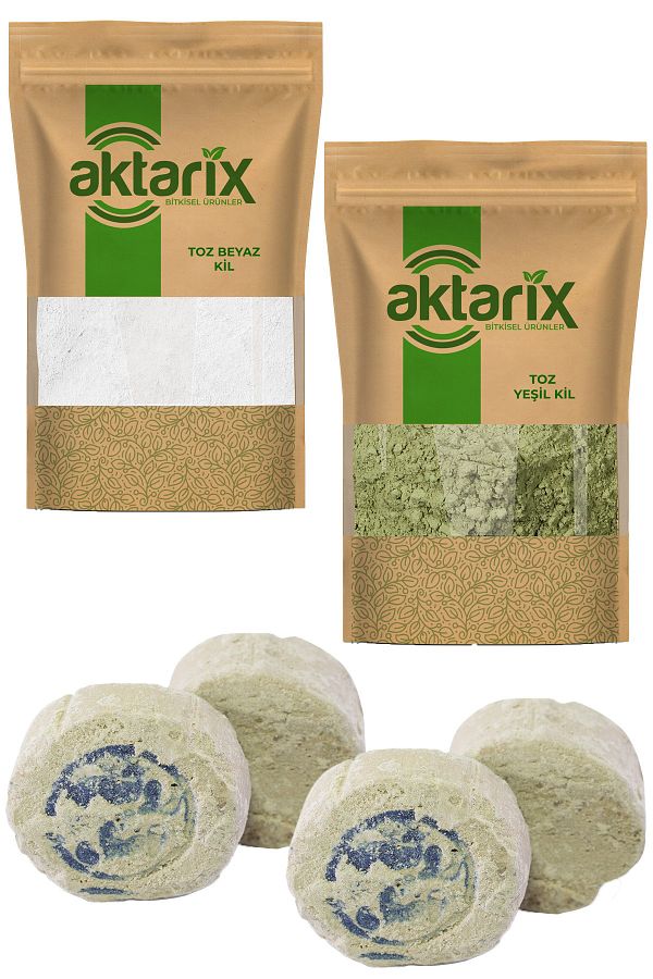 100 Gr Beyaz Kil + 100 Gr Yeşil Kil + 4 Adet Mühürlü Ruşur Taşı