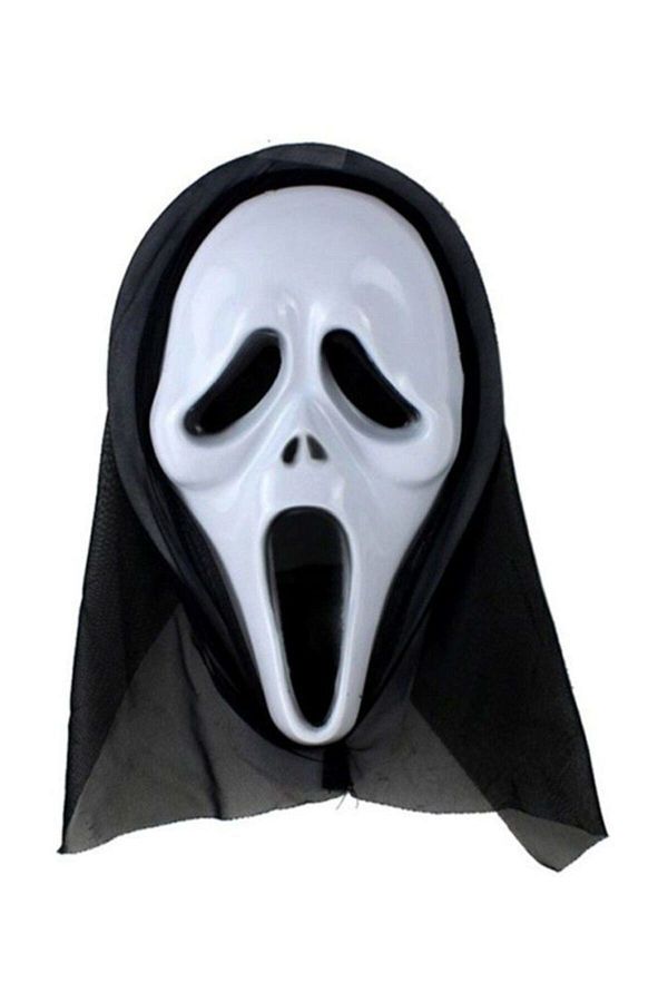 Kapşonlu Çığlık Maskesi Ghost Scream Mask Siyah Renk
