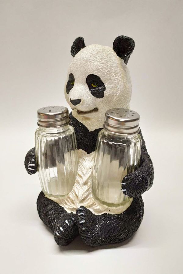 Sevimli Panda Tasarım Dekoratif Büyük Tuzluk Biblo