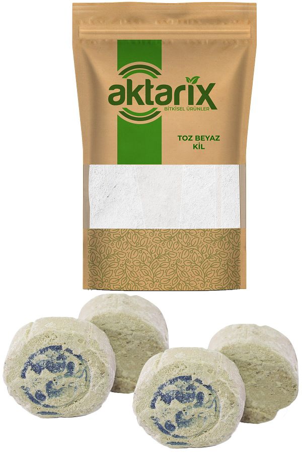 4 Adet Ruşur Taşı + 150 Gr Toz Beyaz Kil