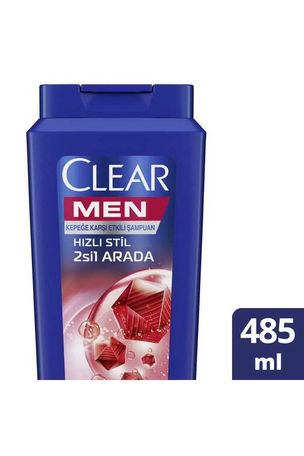 Men Kepeğe Karşı Etkili Şampuan Hızlı Stil 2'si 1 Arada Kolay Şekil Alan Saçlar 485 ml