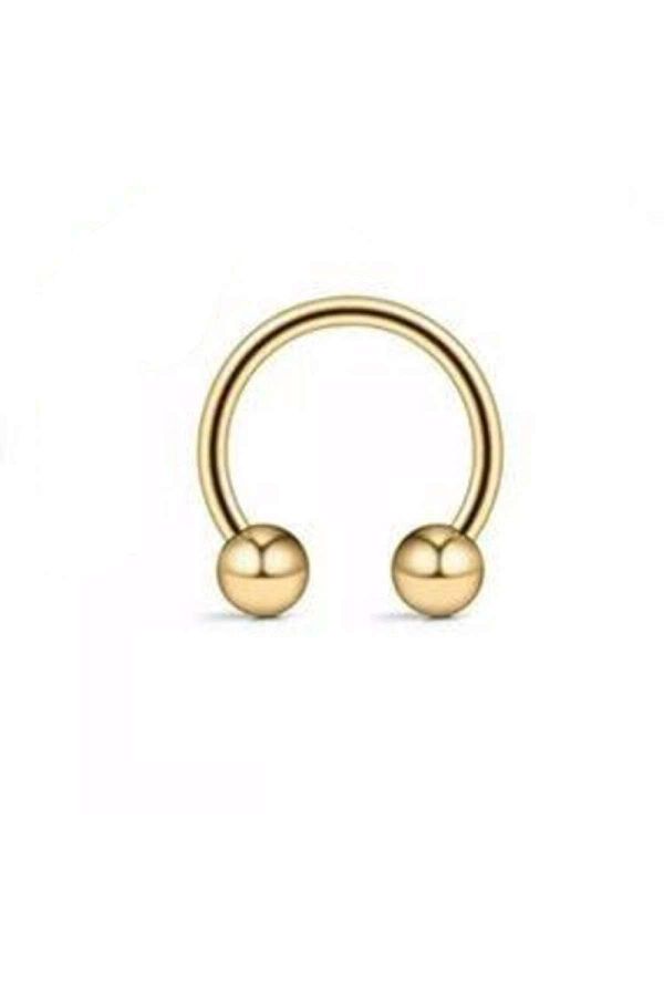 316l Cerrahi Çelik 6mm Top Uçlu Gold Renk Septum Piercing 3'lü Set