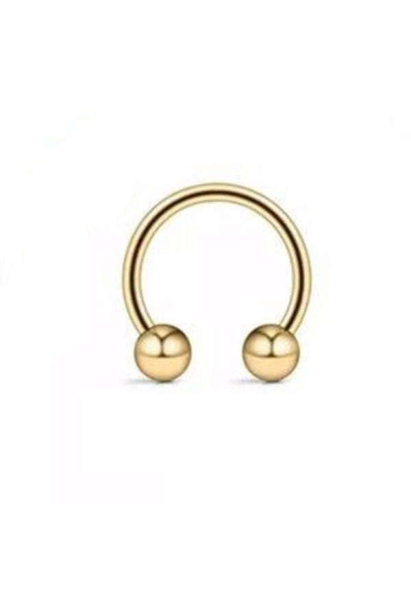 316l Cerrahi Çelik 6mm Top Uçlu Gold Renk Septum Piercing 2'li Set