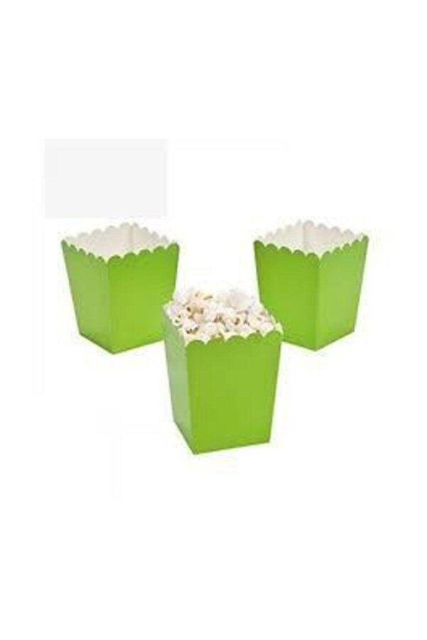 Popcorn Kutusu ( Mısır , Cips Kutusu ) 10 Adet Yeşil Denizyıldızısanat