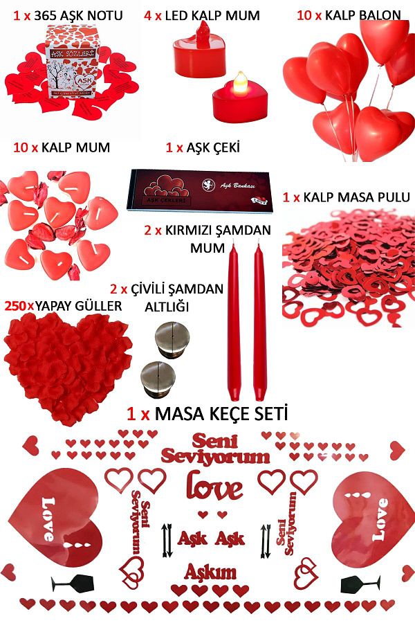 14 Şubat Sevgililer Günü Yemek Masası Süslemeleri Hazırlama Paket_1
