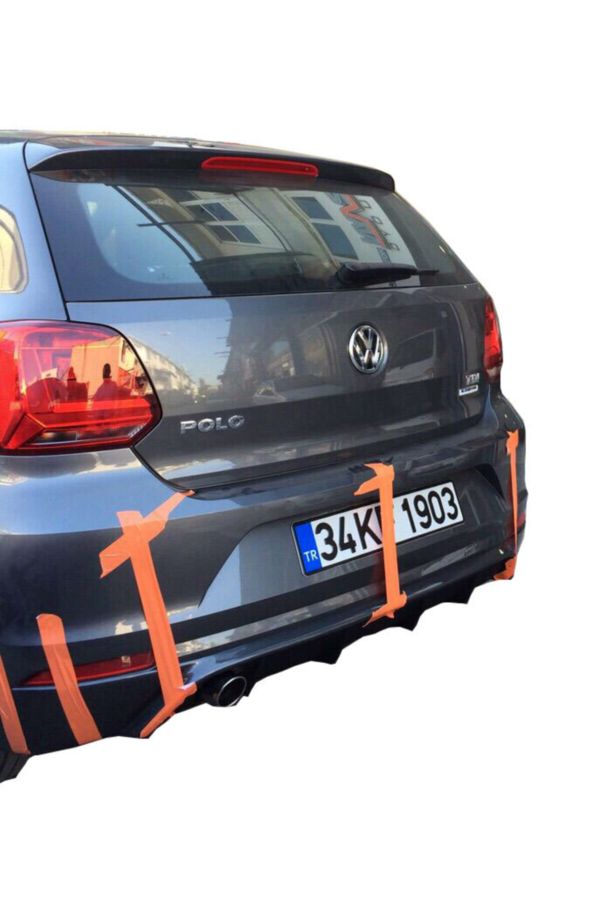 Volkswagen Polo 6r (2015-2017) Makyajlı Arka Tampon Eki - Difüzör (plastik)