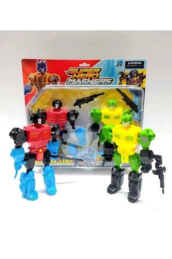Transformers Ikili Süper Hero Mashers Sesli Robot + Hediye