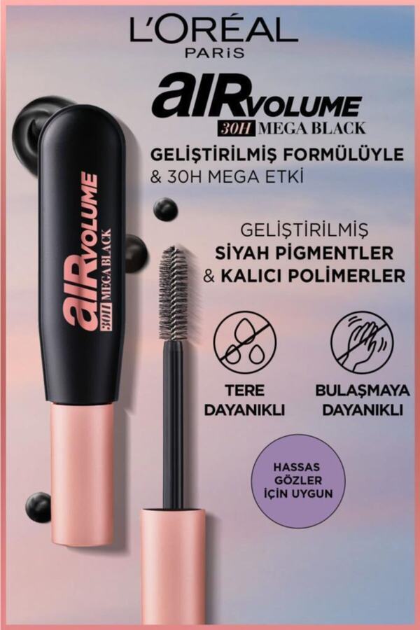 Air Mega Volume Maskara - 30 Saate Kadar Kalıcı - Ekstra Siyah_3