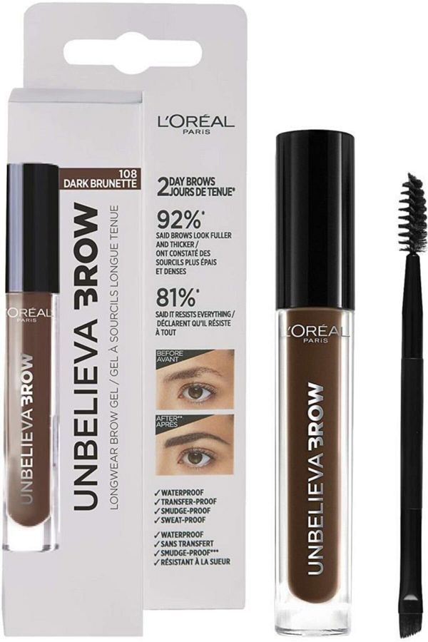 Loreal Unbelieva Brow Long Lasting Brow Gel - 108 Dark Brunette