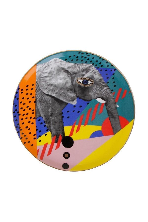 Wild Life Elephant Düz Tabak 28cm