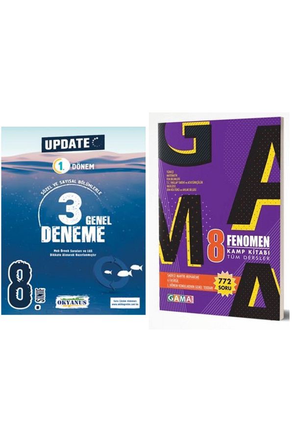 Lgs 8. Sınıf Okyanus Yayınları 1.dönem Update Deneme + Fenomen 1.dönem Kamp Soru Bankası