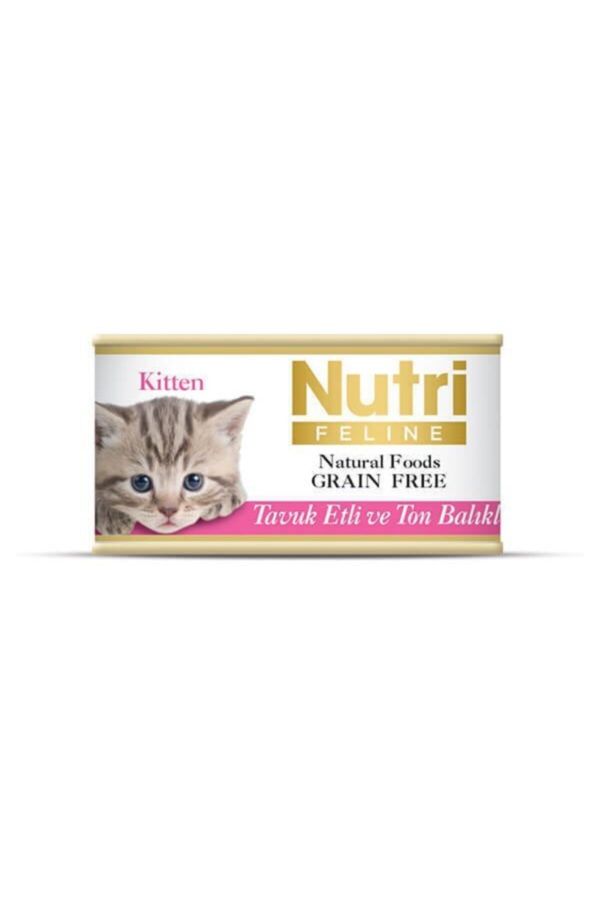 Nutri Feline Tavuklu Ton Balıklı Tahılsız Yavru Kedi Konservesi 85 Gr_0