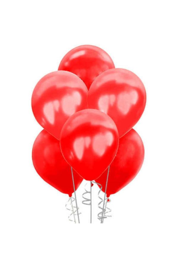 Yılbaşı Balon 20 Adet Balon 12 Inç Metalik Parti Süsleme Kırmızı ( 25 Cm)