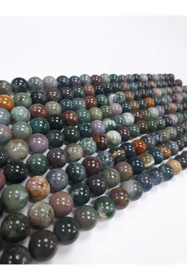 12mm Hint Akik Doğaltaş Dizi (1 Dizi)