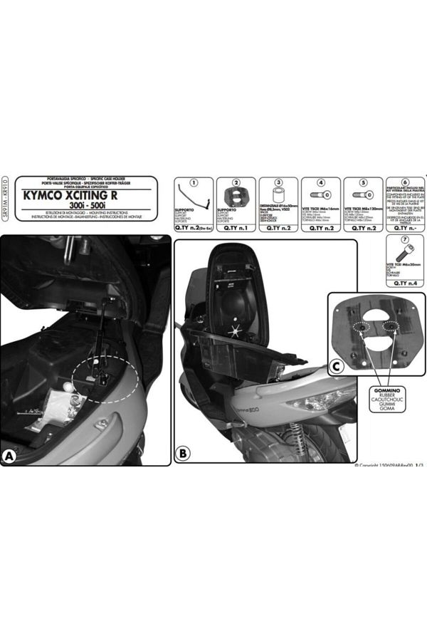 Gıvı Sr91m Kymco Xcıtıng R 300ı-500ı (09-14) Arka Çanta Taşıyıcı