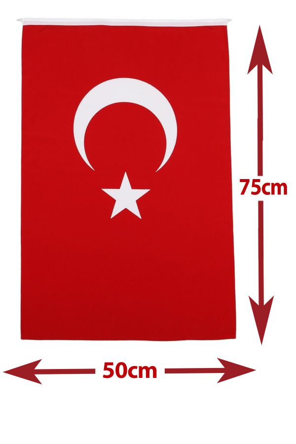 Türk Bayrağı Alpaka Kumaş 50cmx75cm Bez Bayrak_1