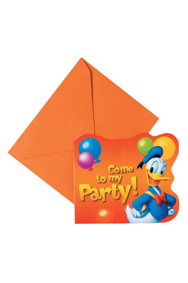 Mickey Mouse Donald Duck 6'lı Doğum Günü Davetiyesi Parti Dolabı