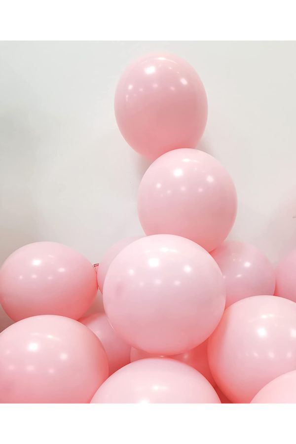 25 Adet Pembe Makaron Balon Soft Pastel Doğum Günü Balonu