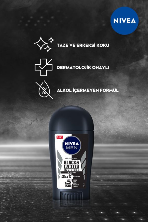 Men Erkek Stick Deodorant Black&white Invisible Power,48 Saat Anti-perspirant Koruma,40 Ml_3