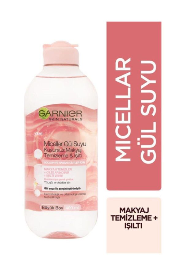 Micellar Gül Suyu Makyaj Temizleme Işıltı 400ml ve Micellar Kusursuz Makyaj Temizleme Suyu 400ml