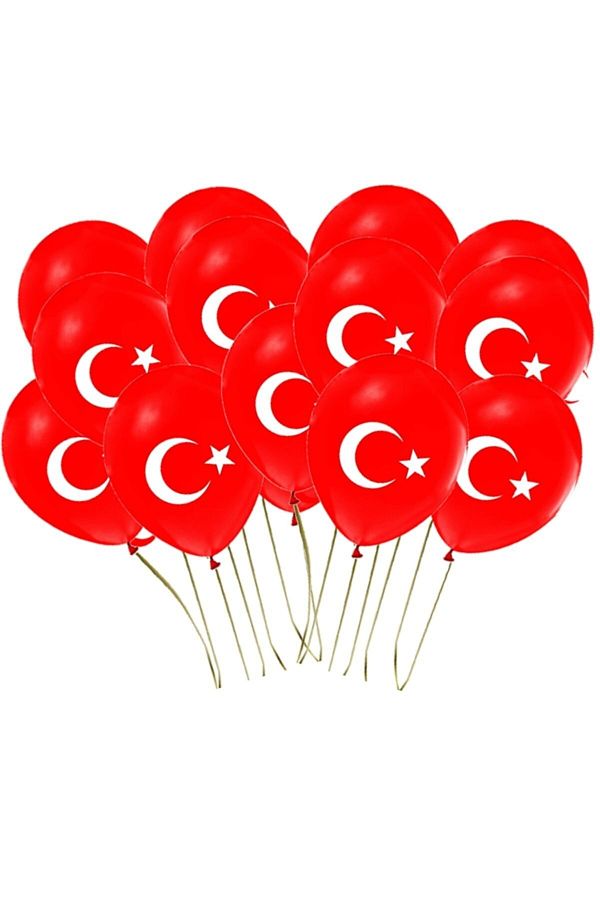 50 Atatürk Baskılı 50 Türk Bayrağı Baskılı 100 Adet Bayrak Balon 19 Mayıs 10 Kasım 23 Nisan Süsleme_3