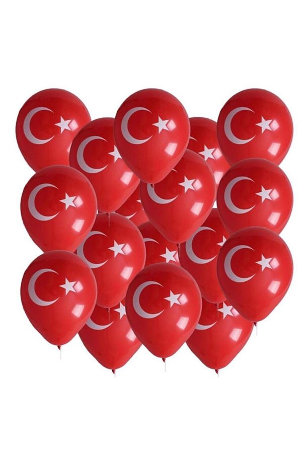 50 Atatürk Baskılı 50 Türk Bayrağı Baskılı 100 Adet Bayrak Balon 19 Mayıs 10 Kasım 23 Nisan Süsleme_6