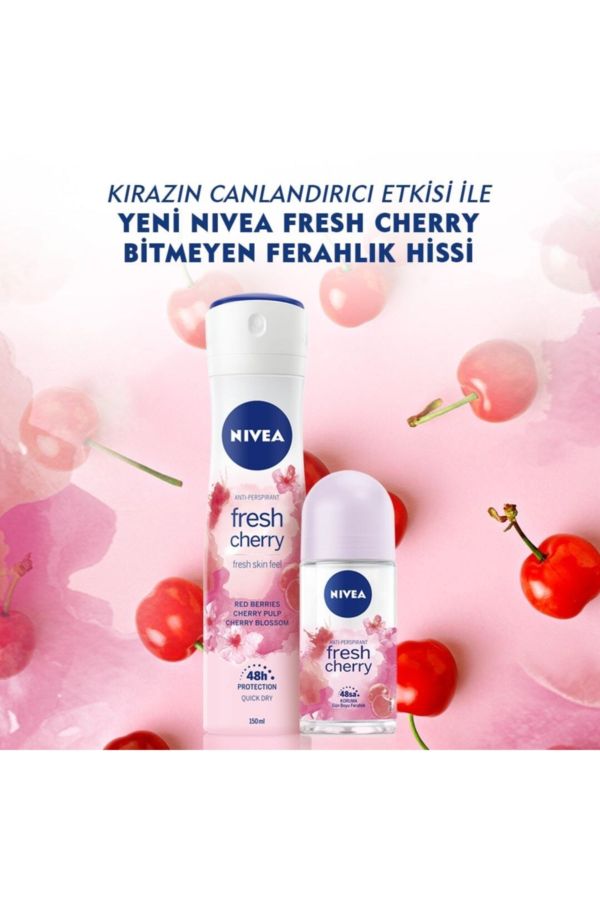 Kadın Roll On Deodorant Fresh Cherry, 48 Saat Anti-perspirant Koruma 50ml_4