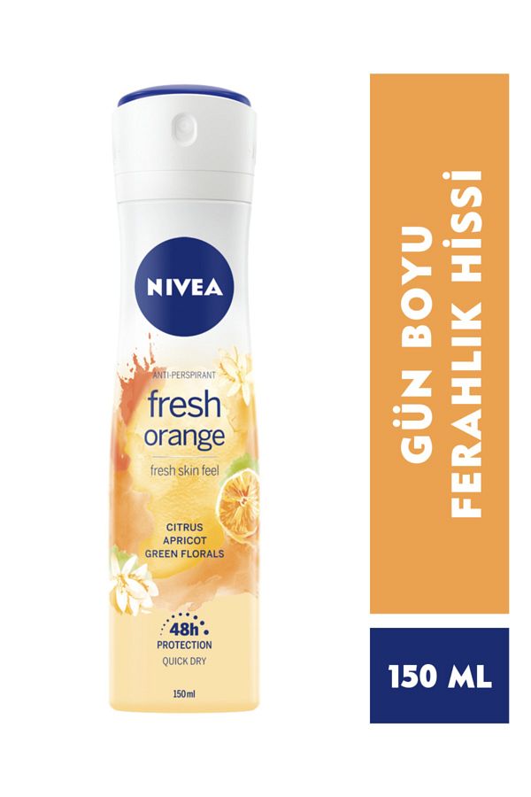 Kadın Sprey Deodorant Fresh Orange, 48 Saat Anti-perspirant Koruma, 150 ml