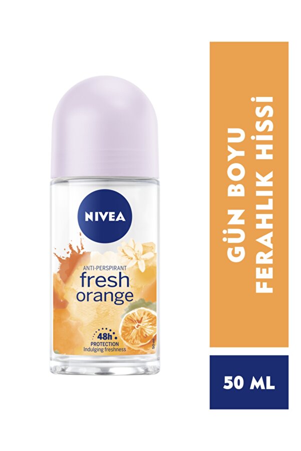 Kadın Roll On Deodorant Fresh Orange, 48 Saat Anti-perspirant Koruma, 50 ml Ginncans