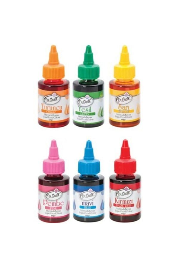 Su Bazlı Likit Gıda Boyaları 6 Renk 60 gr Aleyna Baharat