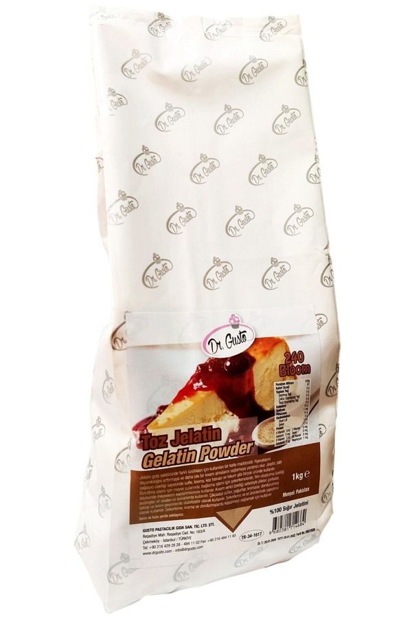 240 Bloom Yenilebilir Toz Jelatin (sığır Jelatini) 1 Kg