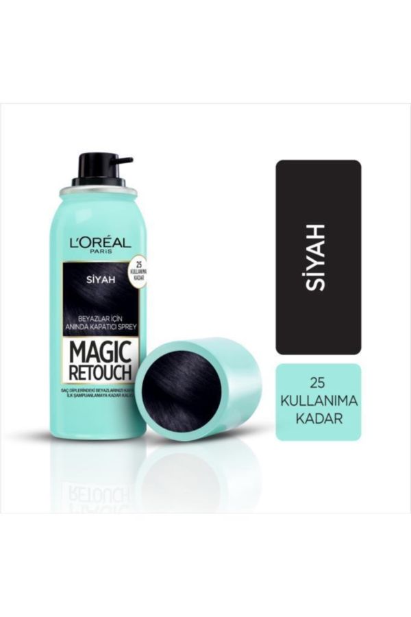 Beyaz Saçlar Için Kapatıcı Siyah Saç Spreyi - Magic Retouch 01 Noir 75 ml