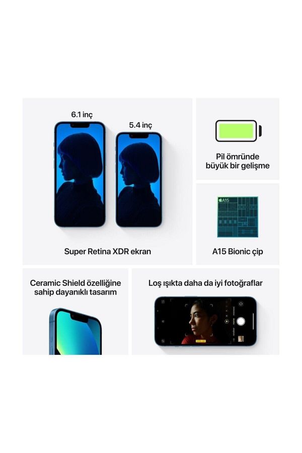 Apple iPhone 13 512 GB Mavi Cep Telefonu (Apple Türkiye Garantili) - Görsel 8