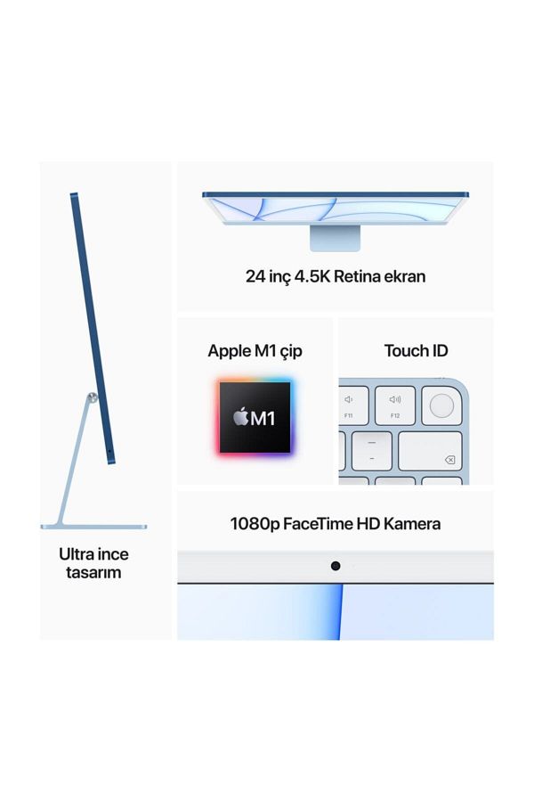 Apple iMac 24" M1 8gb 256gb Ssd Pembe - Görsel 6