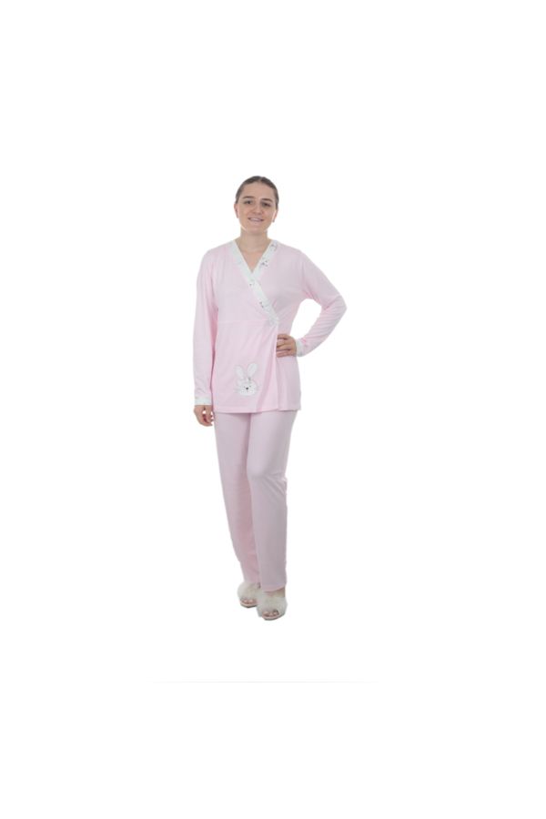 Bayan Lohusa Uzun Kol Pijama Takım 20 14002