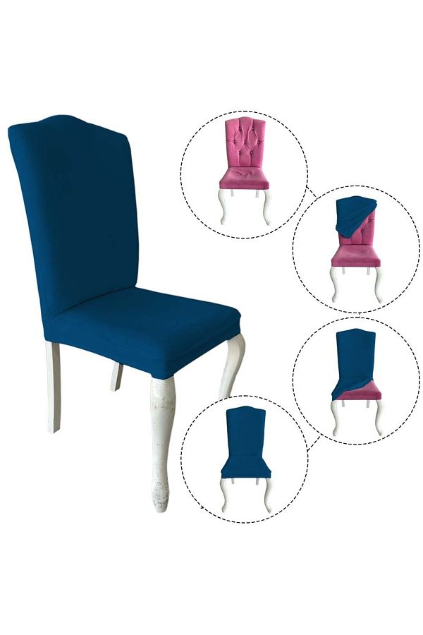 Kadife Avangarde Model Sandalye Kılıfı - Petrol Kuzey Home 