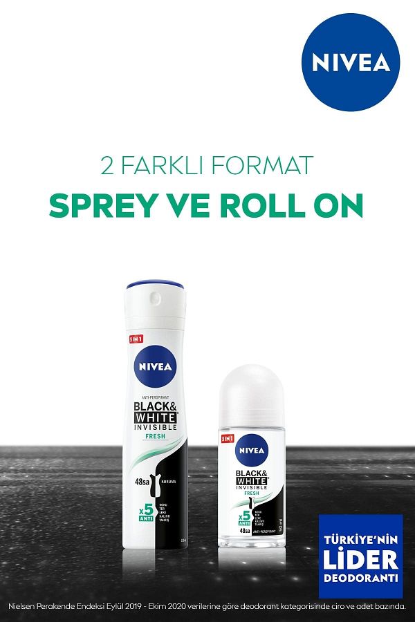 Kadın Sprey Deodorant Black&white Fresh Invisible 150ml,48 Saat Anti-perspirant Koruma_4