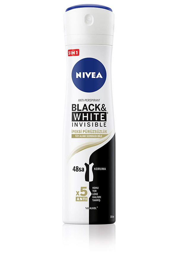 Kadın Sprey Deodorant Black&white Invisible Ipeksi Pürüzsüzlük 48 Saat Koruma 150ml_1