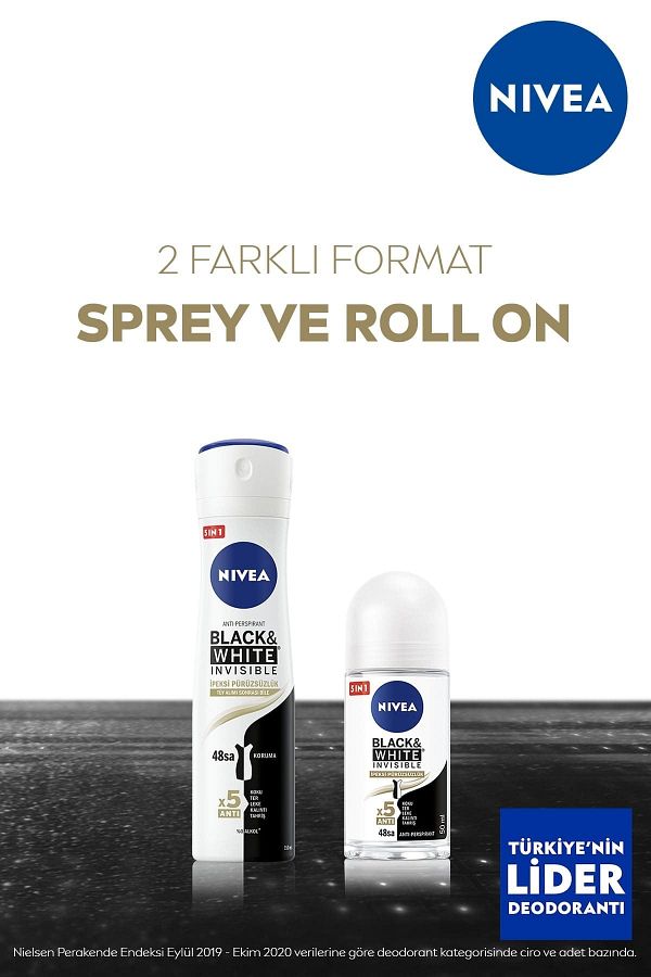 Kadın Sprey Deodorant Black&white Invisible Ipeksi Pürüzsüzlük 48 Saat Koruma 150ml_4