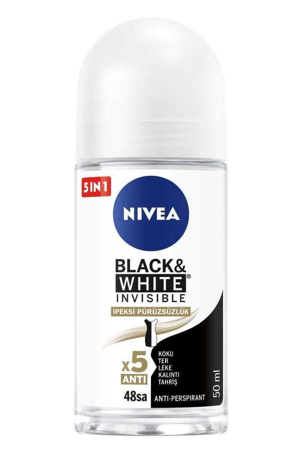 Kadın Roll On Deodorant Black&white Ipeksi Pürüzsüzlük 50ml,48 Saat Anti-perspirant Koruma_1