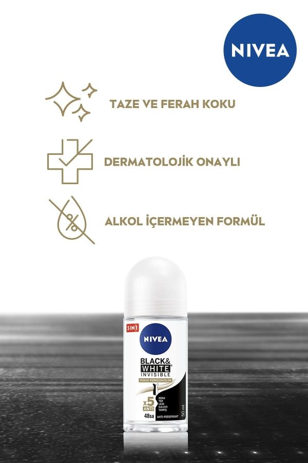 Kadın Roll On Deodorant Black&white Ipeksi Pürüzsüzlük 50ml,48 Saat Anti-perspirant Koruma_3