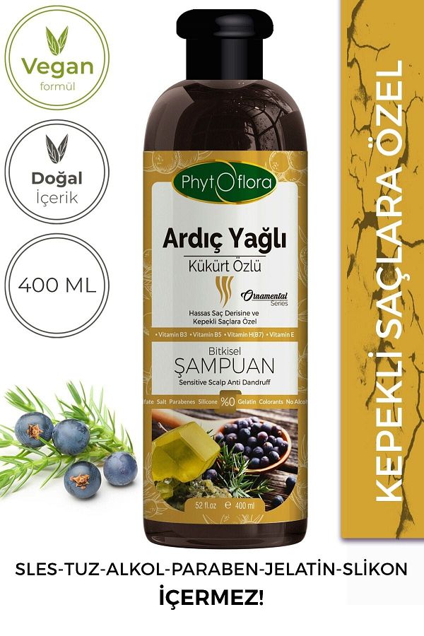 Tuzsuz Hassas Saç Derisine Ve Kepekli Saçlara Özel Ardıç Yağlı Bitkisel Şampuan