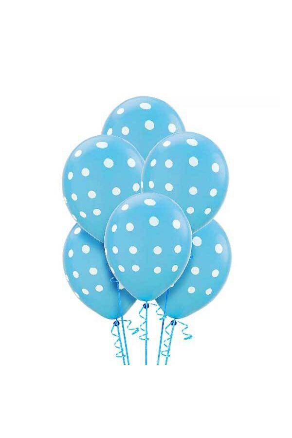 30 Adet Mavi Puantiyeli Balon