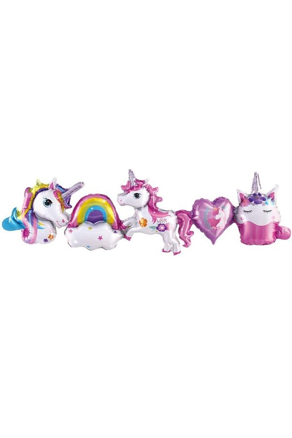 Birleşik Unicorn Folyo Set Balon